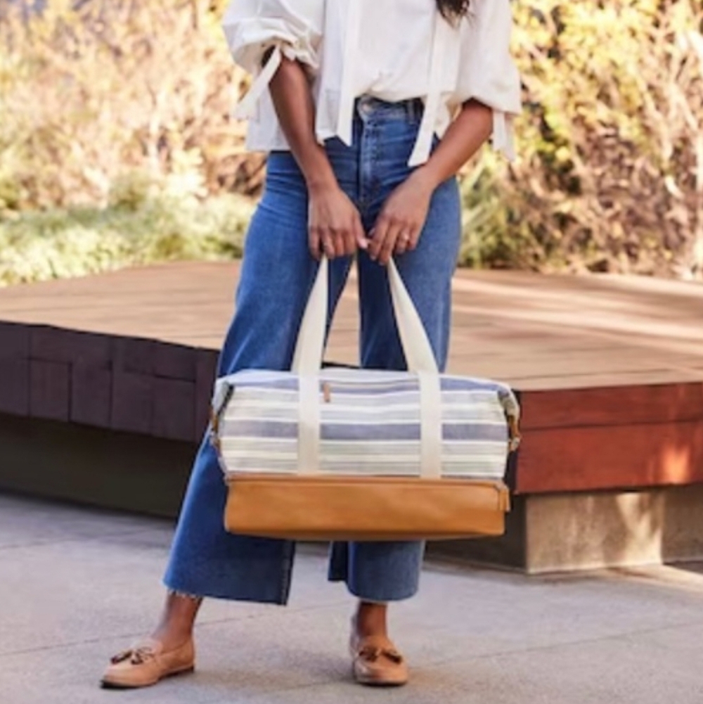 DSW Striped Weekender Travel Bag